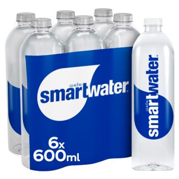 Glaceau Smartwater 6 x 600ml Bottles
