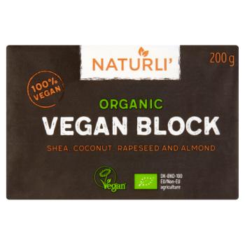 Naturli' Organic Vegan Block Shea, Coconut, Rapeseed and Almond 200g