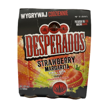 Desperados Strawberry Margarita Tequila Lager Beer 3 x 400ml 