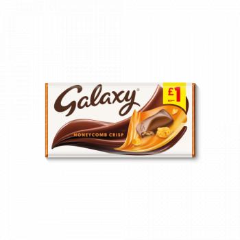 Galaxy Honeycomb Crisp Pieces & Milk Chocolate Block Bar 114g