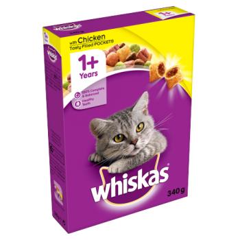 Whiskas Adult 1+ Complete Dry Cat Food with Chicken 340g