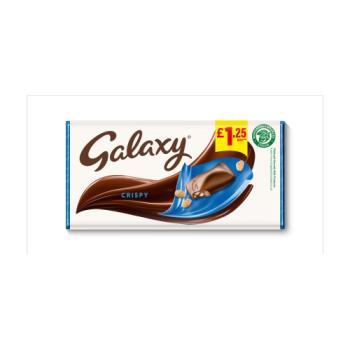 Galaxy Crispy Pieces & Milk Chocolate Block Bar 102g