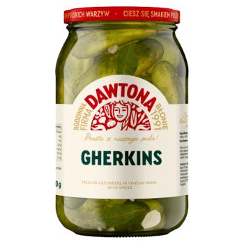 Dawtona Gherkins Pickled Cucumbers in Vinegar Brine with Spices 900g