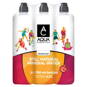 AQUA Carpatica Natural Still Mineral Water Sports Cap 6 x 750ml