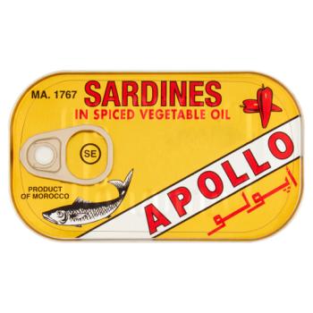 Apollo Sardines in Spiced Vegetable Oil 125g