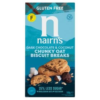 Nairn's Dark Chocolate & Coconut Chunky Oat Biscuit Breaks 160g 