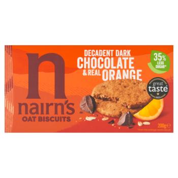 Nairn's Decadent Dark Chocolate & Real Orange Oat Biscuits 200g