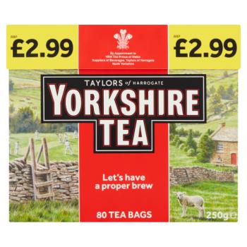 Taylors of Harrogate Yorkshire Tea 80 Tea Bags 250g