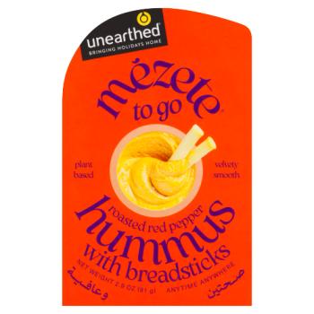Unearthed Mězete to Go Roasted Red Pepper Hummus with Breadsticks 81g