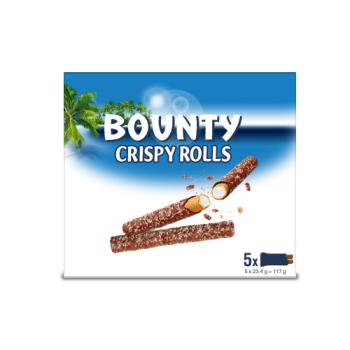 Bounty Milk Chocolate & Coconut Crispy Rolls Multipack 5 x 23.4g Bars

