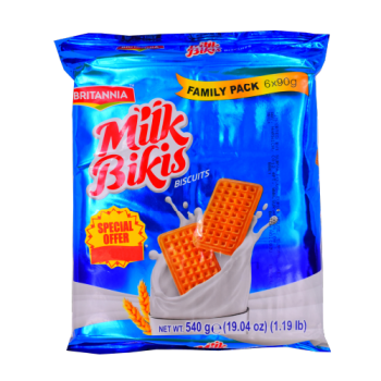 Britannia Milk Bikis Biscuits 6 x 90g 