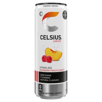 Celsius Energy Drink, Sparkling Raspberry Peach 355ml PMP £1.50