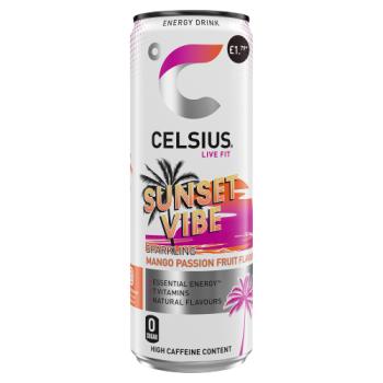 Celsius Live Fit Sparkling Sunset Vibe Mango Passion Fruit Flavour Energy Drink 355ml