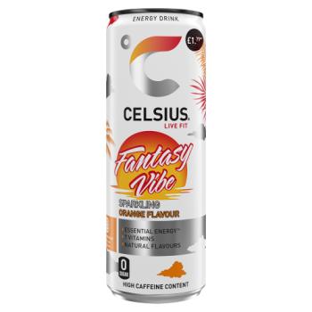 Celsius Live Fit Fantasy Vibe Sparkling Orange Flavour Energy Drink 355ml