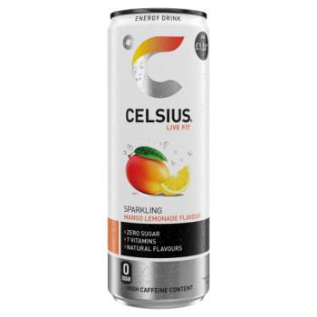 Celsius Energy Drink, Sparkling Mango Lemonade  355ml PMP £1.50