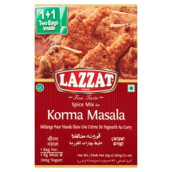 Lazzat Foods True Taste Spice Mix for Korma Masala 2 x 50g (100g)
