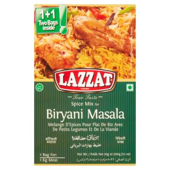 Lazzat Foods True Taste Spice Mix for Biryani Masala 2 x 50g (100g)