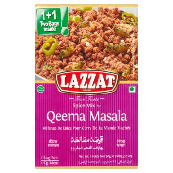 Lazzat Foods True Taste Spice Mix for Qeema Masala 2 x 50g (100g)