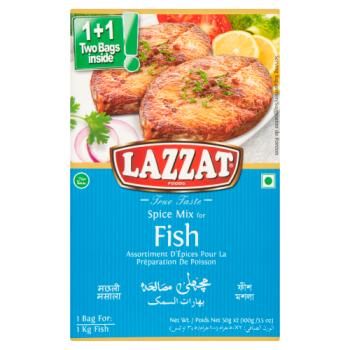 Lazzat Foods True Taste Spice Mix for Fish 2 x 50g (100g)