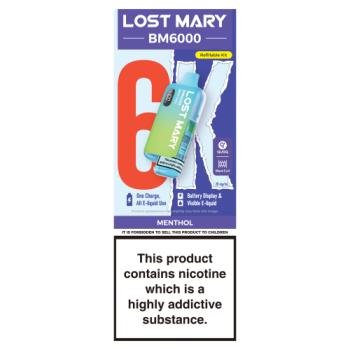 Lost Mary BM6000 Menthol Refillable Kit 20mg/ml