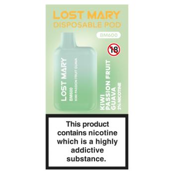 Lost Mary BM600 Kiwi Passion Fruit Guava Disposable Pod 20 mg/ml