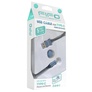 FIFO USB Cable For Type-C Phones & Devices 4ft (Colours May Vary) 
