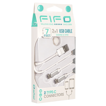 FIFO 2 in 1 Micro USB Cable 7ft 