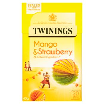 Twinings Mango & Strawberry 20 Single Tea Bags 40g