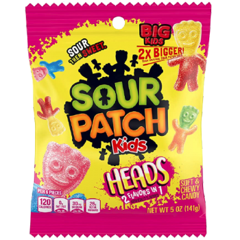 Sour Patch Kids Heads 2 Flavours in 1 141g 