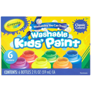 Crayola Washable Kids Paints 6 Bottles 59ml 