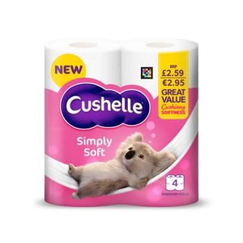 Cushelle Simply Soft Toilet Roll 4 Standard Rolls