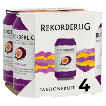 Rekorderlig Premium Swedish Passion Fruit Cider 4 x 330ml