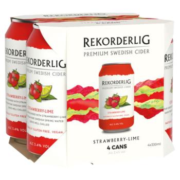 Rekorderlig Strawberry-Lime Premium Swedish Cider 4 x 330ml
