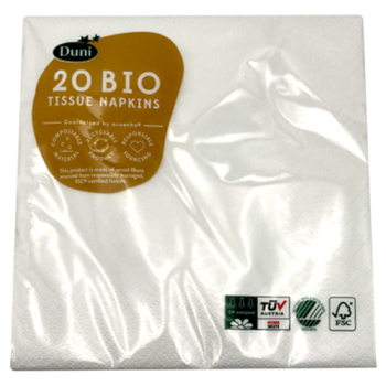 Duni Bio White Tissue Napkins 20pk 
