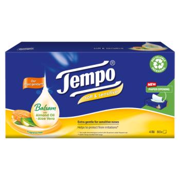Tempo Balsam Soft & Sensitive Tissues Almond Oil & Aloe Vera 80 Tissues
