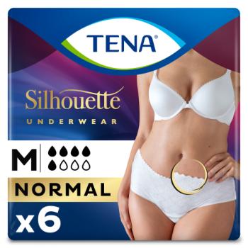 TENA Silhouette Normal Blanc Low waist incontinence underwear Medium 6 Pack