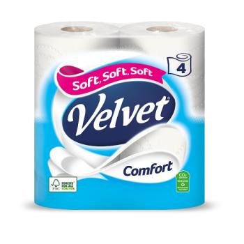 Velvet Comfort Toilet Roll 4 Rolls