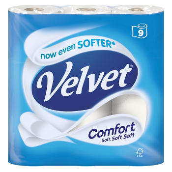 Velvet Comfort 9 Toilet Rolls