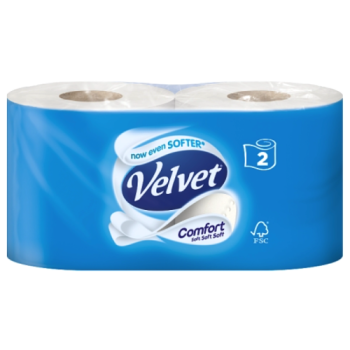 Velvet Comfort 2 Toilet Rolls