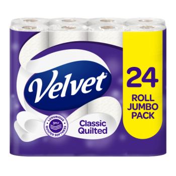 Velvet Classic Quilted Toilet Rolls 24 Rolls