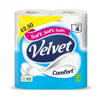 Velvet Comfort 4 Toilet Rolls £2.5
