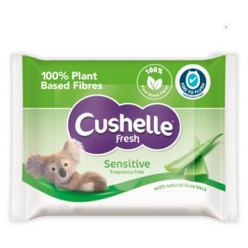 Cushelle Fresh Sensitive 38 Flushable Moist Toilet Tissue Wipes