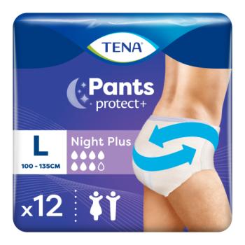TENA Incontinence Pants Protect + Plus Night Large 12 Pack