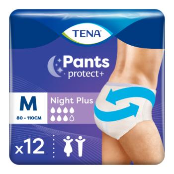 TENA Incontinence Pants Protect + Plus Night Medium 12 Pack