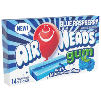 AirHeads Blue Raspberry Gum with Micro-Candies 34g 