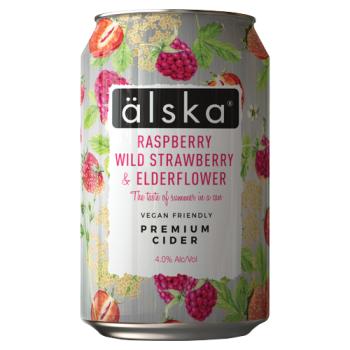 Älska Raspberry Wild Strawberry & Elderflower Premium Cider 330ml