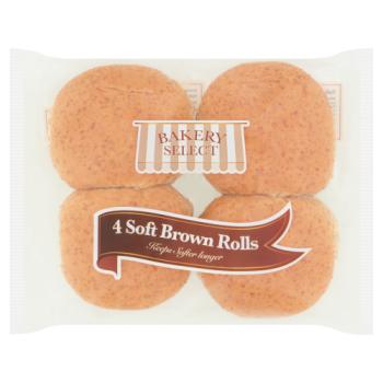 Bakery Select 4 Soft Brown Rolls