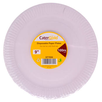 Cater Gold Disposable Paper Plates 100pk 