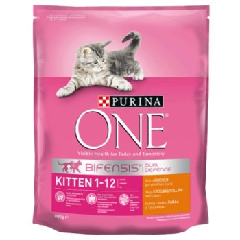 Purina ONE Kitten 1-12 Dry Cat Food Chicken & Wholegrain 800g