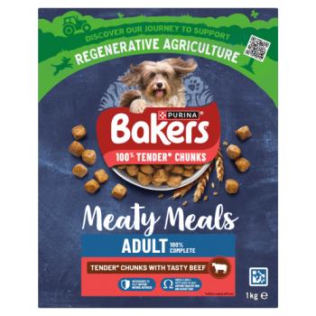 BAKERS Meaty Meals Beef Dry Dog Food 1kg